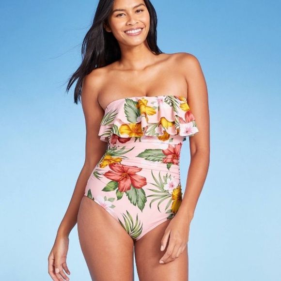 Women's Double Flounce Front High Coverage One Piece Swimsuit - Kona Sol - Picture 2 of 5